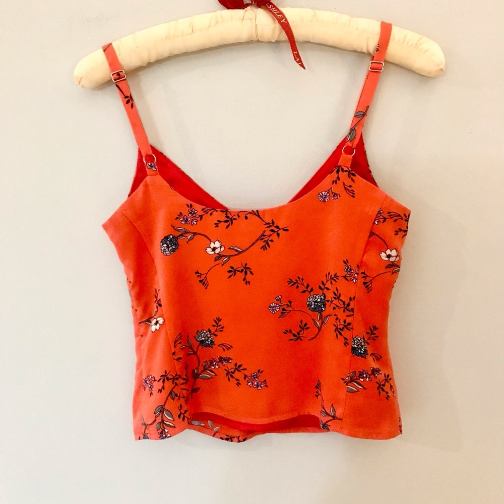 Anthropologie Honey Bunch Floral Orange Camisole Top - Picture 2 of 10